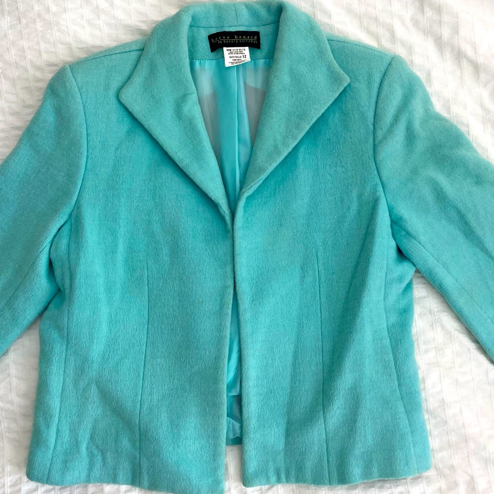 HARVÉ BENARD BY BENARD HOLTZMAN VINTAGE CROPPED WOOL BLEND COAT
